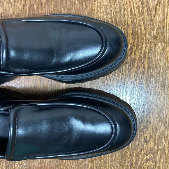 New Michael Kors Shiloh Chunky Black Leather Loafers Women’s Various Sizes - Picture 6 of 9